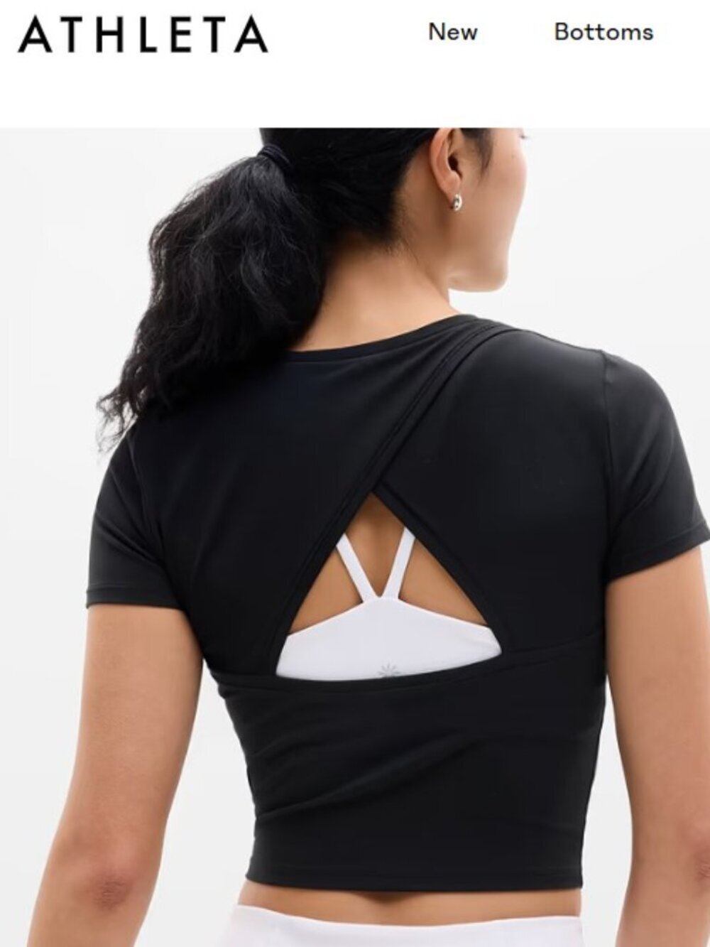 Athleta Transcend Open Back Tee size XL  black tee gorgeous fashion so soft